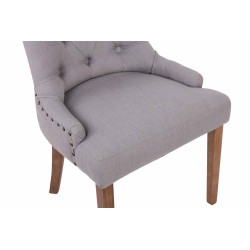 Silla de comedor Aberdeen en tela gris claro antigua