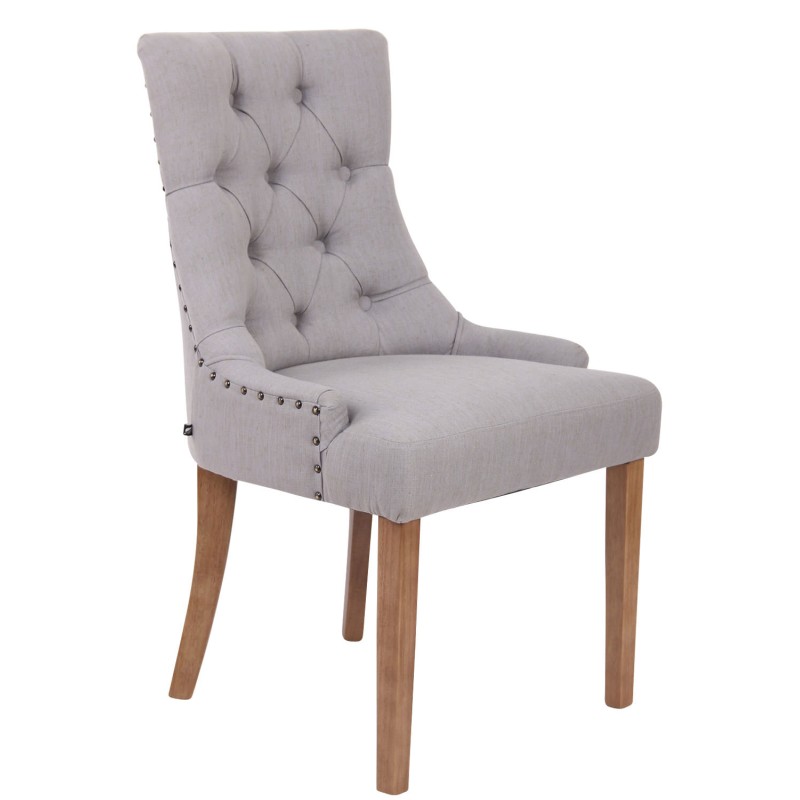 Silla de comedor Aberdeen en tela gris claro antigua