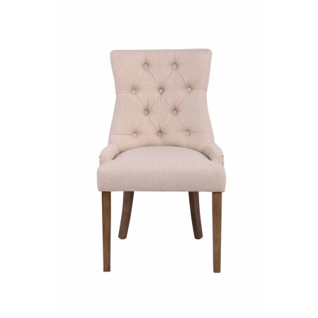 Silla de comedor Aberdeen en tela color crema claro antiguo