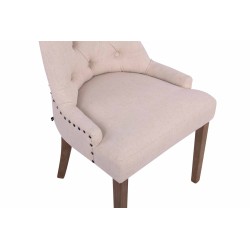 Silla de comedor Aberdeen en tela color crema claro antiguo