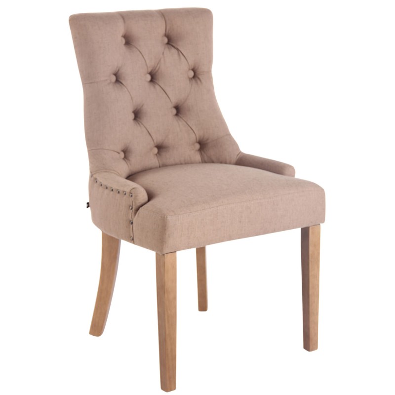 Silla de comedor Aberdeen en tela antigua color topo claro Silla de comedor Aberdeen en tela antigua color topo claro