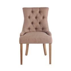 Silla de comedor Aberdeen en tela antigua color topo claro Silla de comedor Aberdeen en tela antigua color topo claro