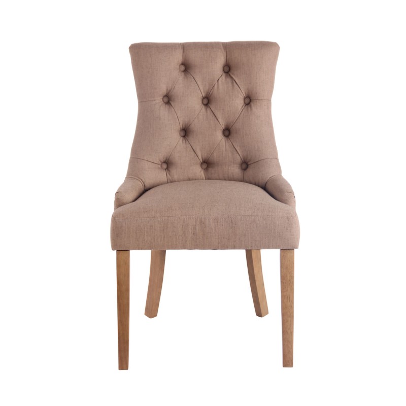 Silla de comedor Aberdeen en tela antigua color topo claro
