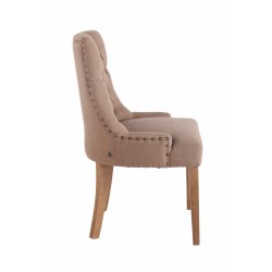 Silla de comedor Aberdeen en tela antigua color topo claro Silla de comedor Aberdeen en tela antigua color topo claro