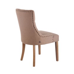 Silla de comedor Aberdeen en tela antigua color topo claro Silla de comedor Aberdeen en tela antigua color topo claro