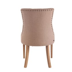 Silla de comedor Aberdeen en tela antigua color topo claro Silla de comedor Aberdeen en tela antigua color topo claro