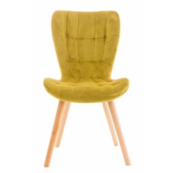 Silla Elda en terciopelo amarillo Silla Elda en terciopelo amarillo