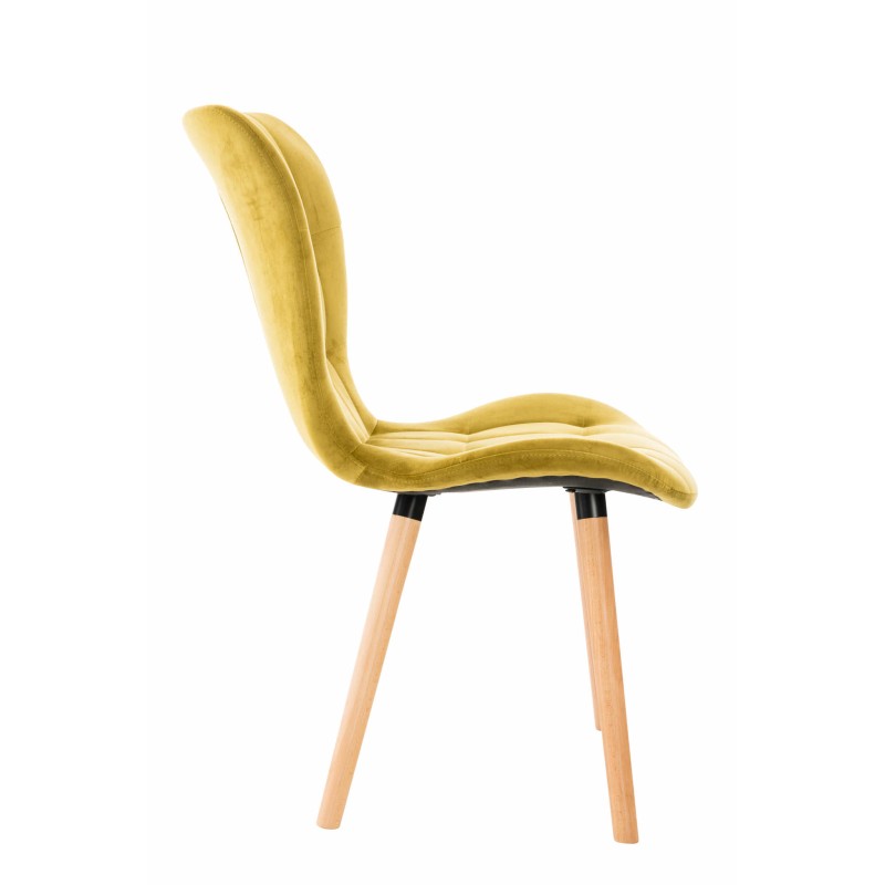 Silla Elda en terciopelo amarillo