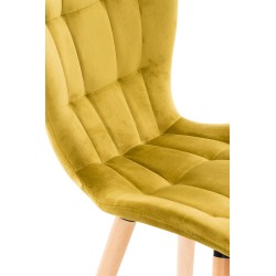 Silla Elda en terciopelo amarillo Silla Elda en terciopelo amarillo