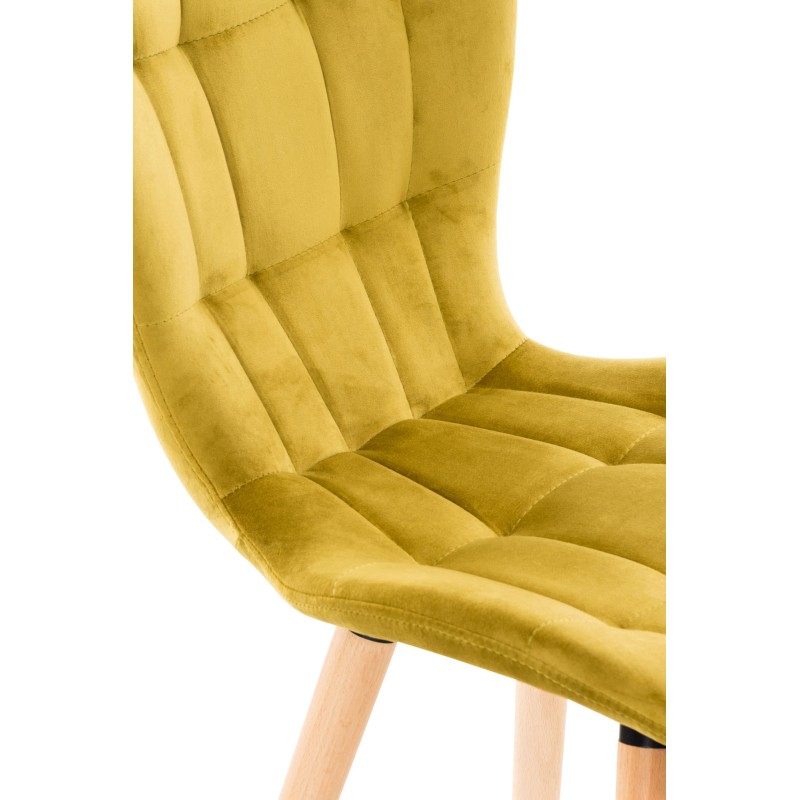 Silla Elda en terciopelo amarillo