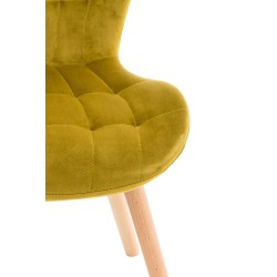 Silla Elda en terciopelo amarillo Silla Elda en terciopelo amarillo