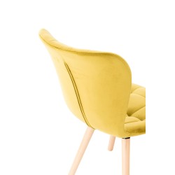 Silla Elda en terciopelo amarillo Silla Elda en terciopelo amarillo