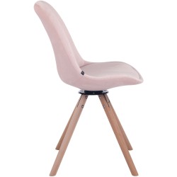 Silla de comedor redonda Troyes de terciopelo en color rosa natura