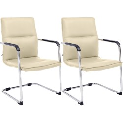 Juego de 2 sillas para visitantes color crema Seattle Juego de 2 sillas para visitantes color crema Seattle