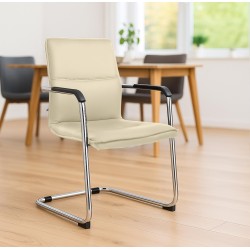Juego de 2 sillas para visitantes color crema Seattle Juego de 2 sillas para visitantes color crema Seattle