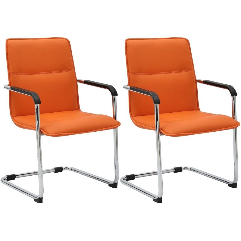 Juego de 2 sillas para visitantes de color naranja Seattle