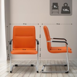 Juego de 2 sillas para visitantes de color naranja Seattle Juego de 2 sillas para visitantes de color naranja Seattle