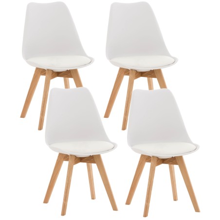 Conjunto de 4 sillas Linares en color blanco