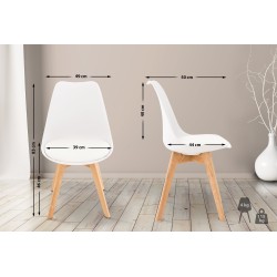 Conjunto de 4 sillas Linares en color blanco