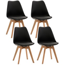 Conjunto de 4 sillas Linares en color negro