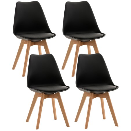 Conjunto de 4 sillas Linares en color negro