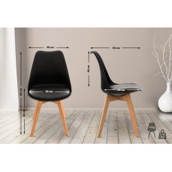 Conjunto de 4 sillas Linares en color negro