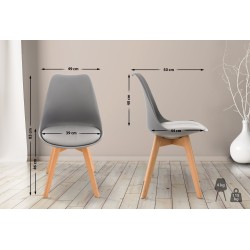 Conjunto de 4 sillas Linares en color gris