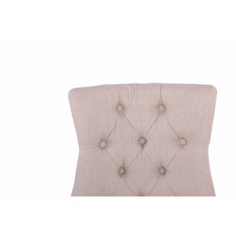 Juego de 2 sillas de comedor Aberdeen en tela color crema claro antiguo