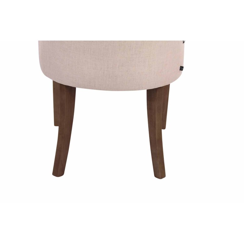 Juego de 2 sillas de comedor Aberdeen en tela color crema claro antiguo