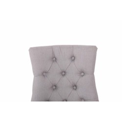 Juego de 2 sillas de comedor Aberdeen en tela gris claro antiguo