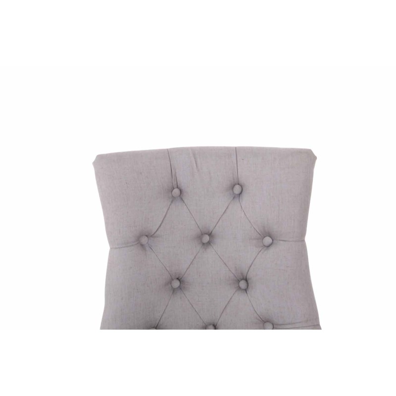 Juego de 2 sillas de comedor Aberdeen en tela gris claro antiguo