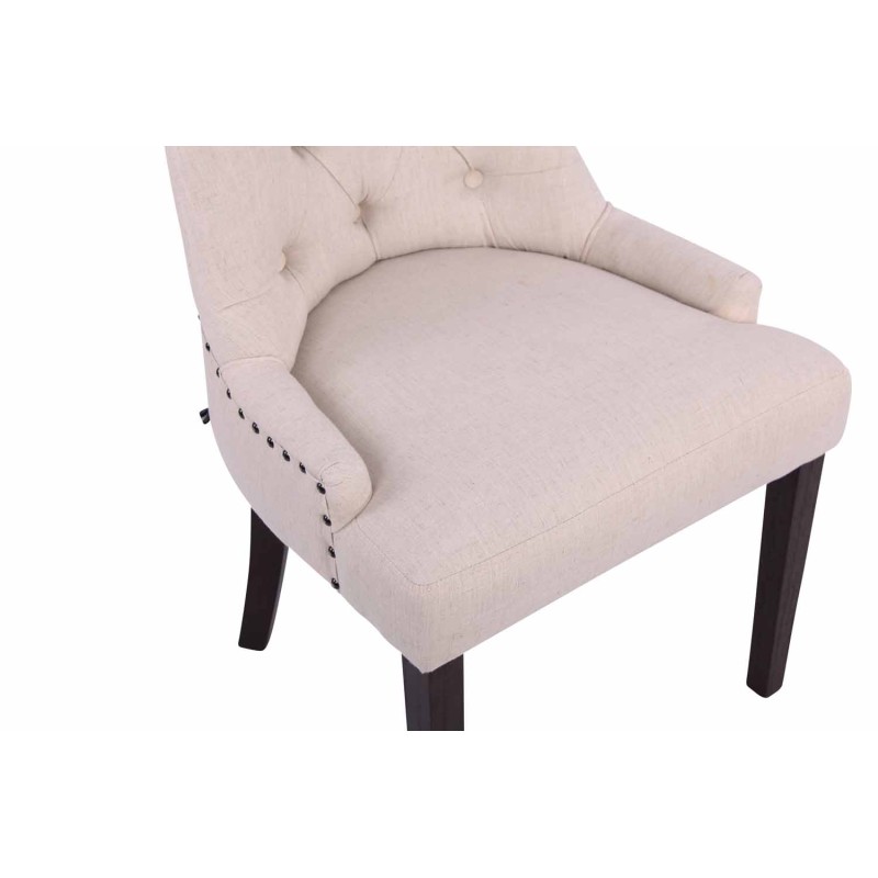 Juego de 2 sillas de comedor de tela Aberdeen color crema antiguo
