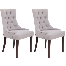 Juego de 2 sillas de comedor Aberdeen de tela en gris antiguo