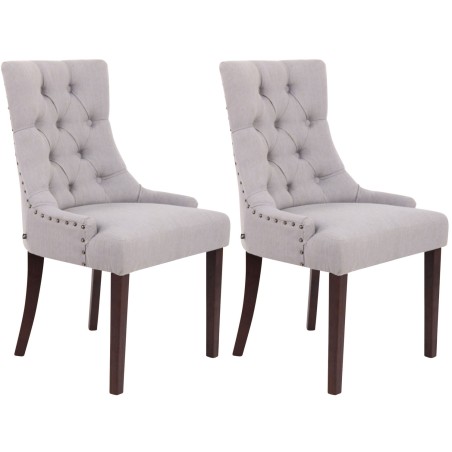 Juego de 2 sillas de comedor Aberdeen de tela en gris antiguo