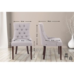 Juego de 2 sillas de comedor Aberdeen de tela en gris antiguo