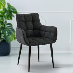 Silla Tirana en tejido gris titanio negro