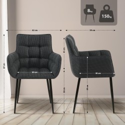 Silla Tirana en tejido gris titanio negro Silla Tirana en tejido gris titanio negro