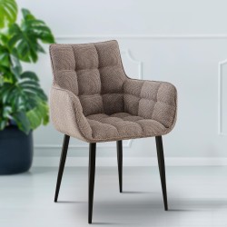 Silla Tirana en tejido terracota negro y marrón
