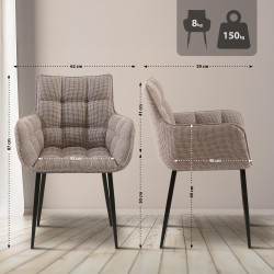 Silla Tirana en tejido terracota negro y marrón Silla Tirana en tejido terracota negro y marrón