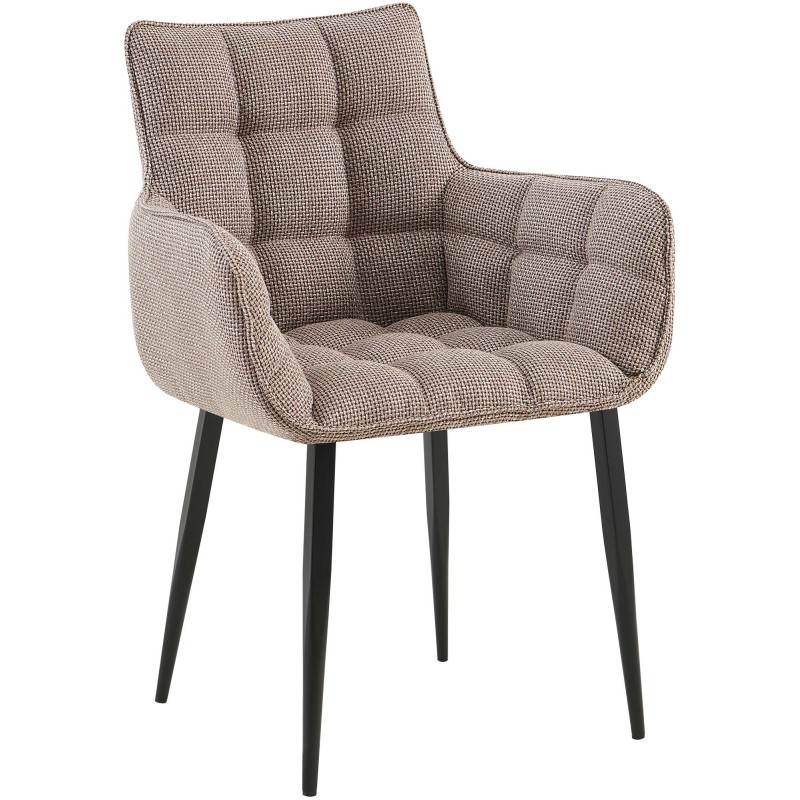 Silla Tirana en tejido terracota negro y marrón