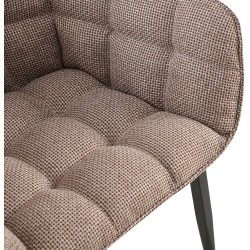 Silla Tirana en tejido terracota negro y marrón Silla Tirana en tejido terracota negro y marrón