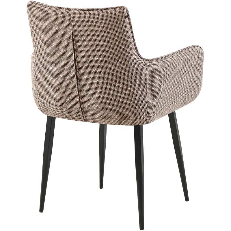 Silla Tirana en tejido terracota negro y marrón