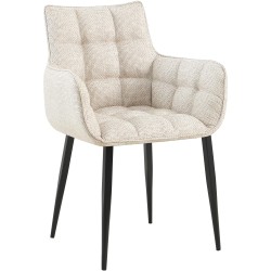 Silla Tirana en tela color negro marfil