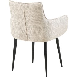 Silla Tirana en tela color negro marfil Silla Tirana en tela color negro marfil