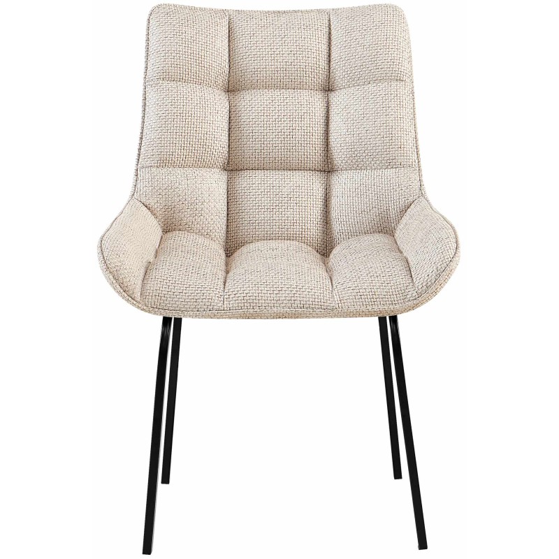 Silla Saranda en tela color negro marfil