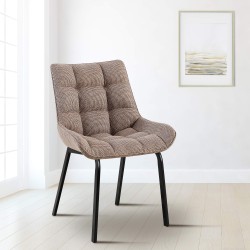 Silla Saranda en tejido marrón terra negro