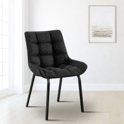 Silla Saranda en tejido gris titanio negro