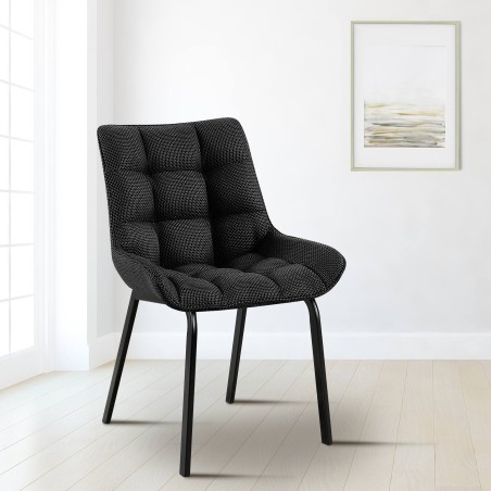 Silla Saranda en tejido gris titanio negro