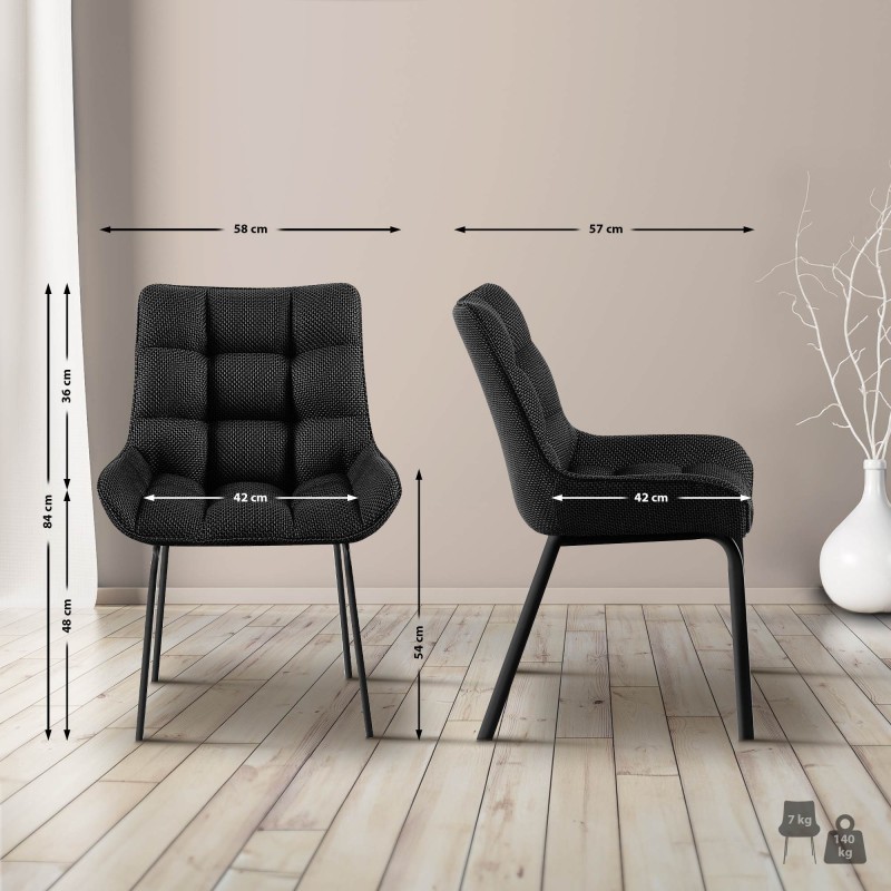 Silla Saranda en tejido gris titanio negro Silla Saranda en tejido gris titanio negro