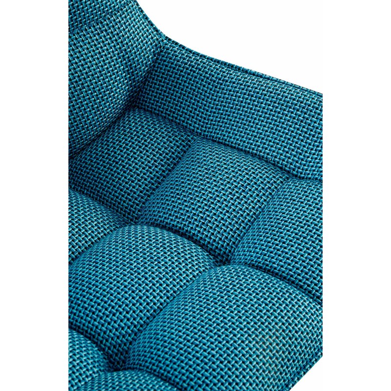 Silla Saranda en tela negra y turquesa
